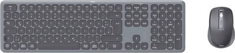 Produktbild: Hama Multi-Device-Tastatur-Maus-Set "WKM-550", kabellos, Funk/BT, SW, QWERTZ DE Kabellos Tastatur, Maus-Set Deutsch, QWERTZ Schwarz