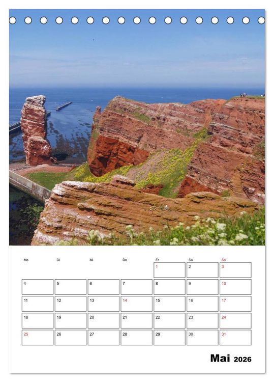Produktbild: Einzigartige Insel Helgoland (Tischkalender 2026 DIN A5 hoch), CALVENDO Monatskalender