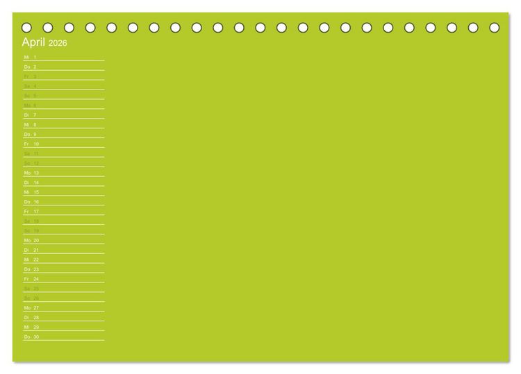 Produktbild: Bastel-Geburtstagskalender gr&uuml;n / Geburtstagskalender (Tischkalender 2026 DIN A5 quer), CALVENDO Monatskalender