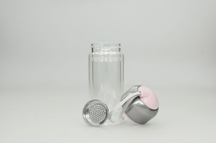 HTI-line Trinkflasche Glas mit Einsatz