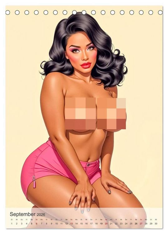 Produktbild: Pin-up Girls - Frech, Freiz&uuml;gig und Verf&uuml;hrerisch (Tischkalender 2026 DIN A5 hoch), CALVENDO Monatskalender