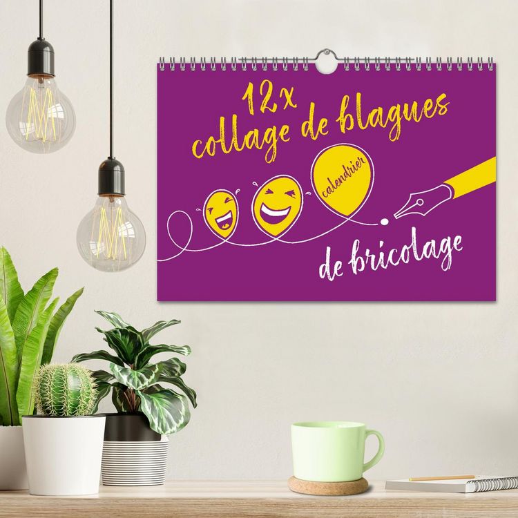 Produktbild: 12 x collage de blagues - calendrier de bricolage (Calendrier mural 2026 DIN A4 vertical), CALVENDO calendrier mensuel