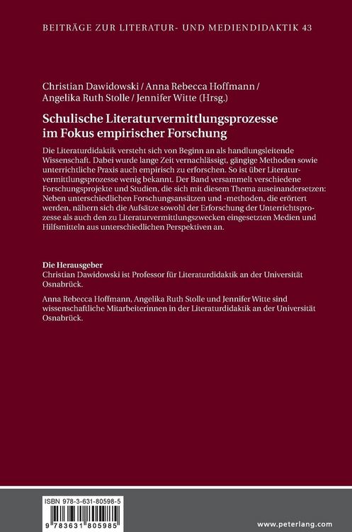Produktbild: Schulische Literaturvermittlungsprozesse im Fokus empirischer Forschung