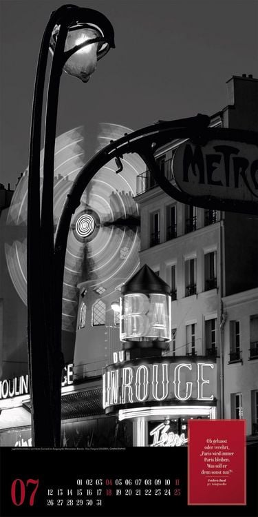 Produktbild: Paris, je t&rsquo;aime Literatur-Kalender 2027