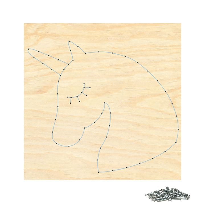 Produktbild: PEBARO NB9 - Nagelbild Einhorn, 20x20cm, Bastelset