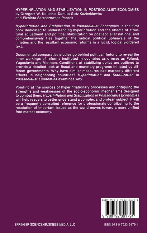 Produktbild: Hyperinflation and Stabilization in Postsocialist Economies