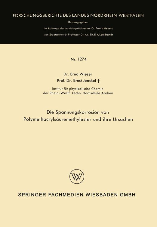 Produktbild: Die Spannungskorrosion von Polymethacryls&auml;uremethylester und ihre Ursachen