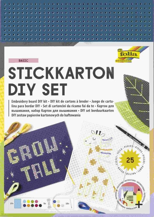 Produktbild: Folia  Stickkarton DIY Set, 25-teilig, unbedruckt