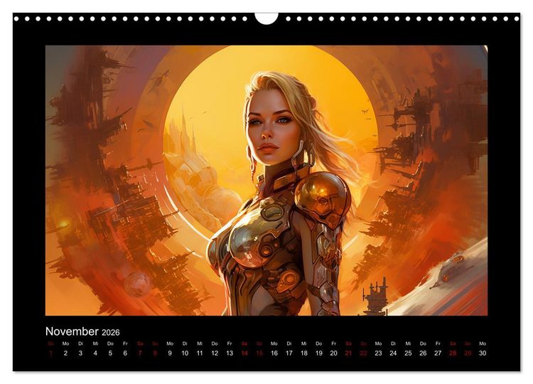 Produktbild: Amazonen im All (Wandkalender 2026 DIN A3 quer), CALVENDO Monatskalender