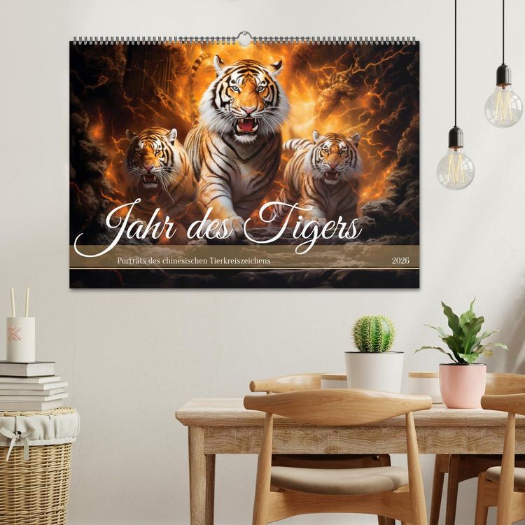 Produktbild: Jahr des Tigers - Portr&auml;ts des chinesischen Tierkreiszeichens (Wandkalender 2026 DIN A2 quer), CALVENDO Monatskalender