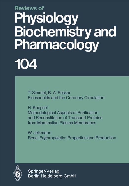 Produktbild: Reviews of Physiology, Biochemistry and Pharmacology