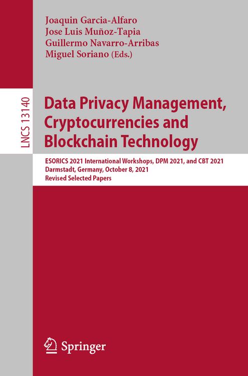 Produktbild: Data Privacy Management, Cryptocurrencies and Blockchain Technology