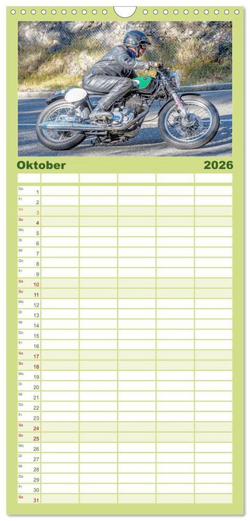 Produktbild: Familienplaner 2026 - Motorr&auml;der am Jochpass mit 5 Spalten (Wandkalender, 21 x 45 cm) CALVENDO