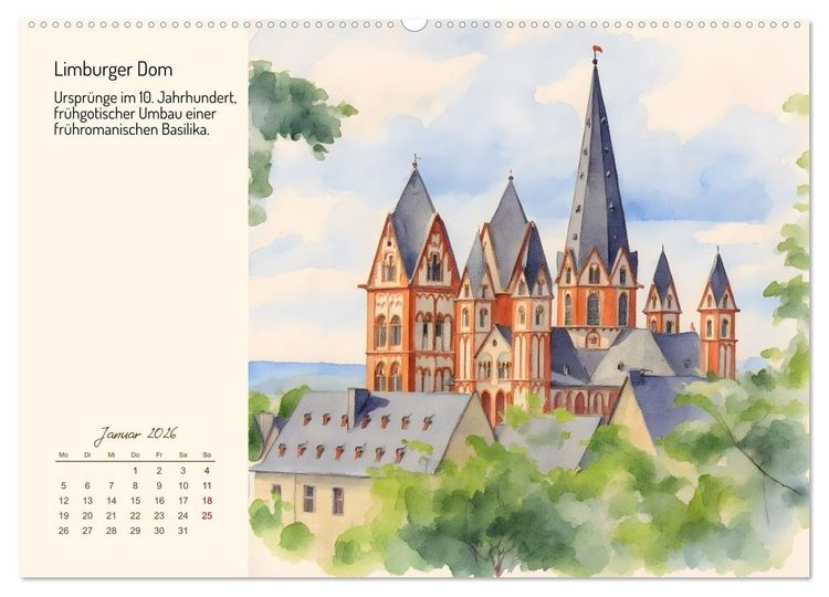 Produktbild: Deutschlands sch&ouml;nste Kirchen (hochwertiger Premium Wandkalender 2026 DIN A2 quer), Kunstdruck in Hochglanz