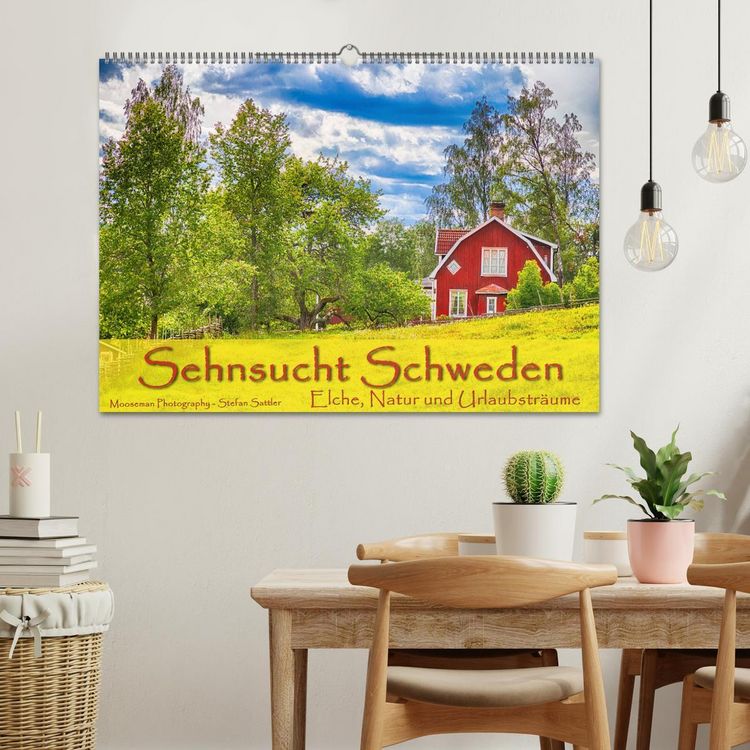 Produktbild: Sehnsucht Schweden - Elche, Natur und Urlaubstr&auml;ume (Wandkalender 2026 DIN A2 quer), CALVENDO Monatskalender