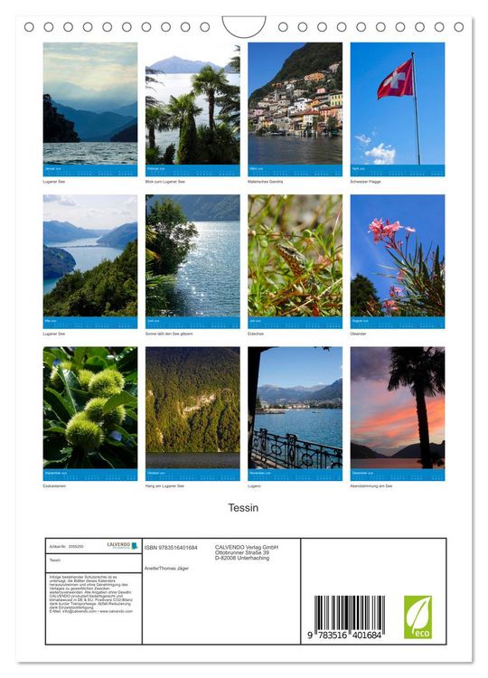 Produktbild: Tessin (Wandkalender 2026 DIN A4 hoch), CALVENDO Monatskalender