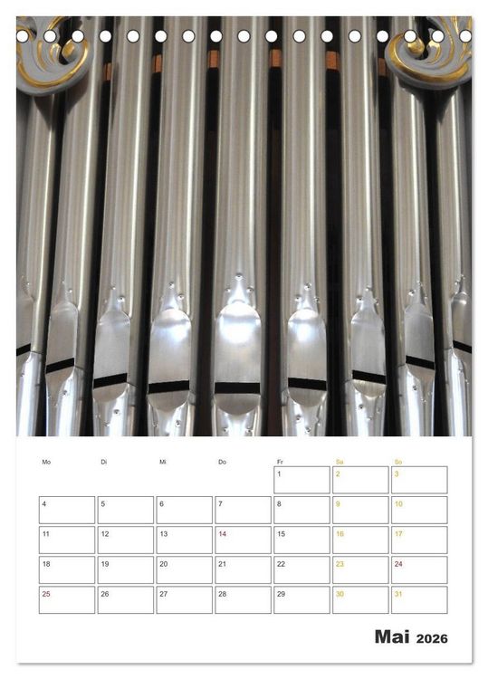 Produktbild: Orgeln zum Verlieben! (Tischkalender 2026 DIN A5 hoch), CALVENDO Monatskalender