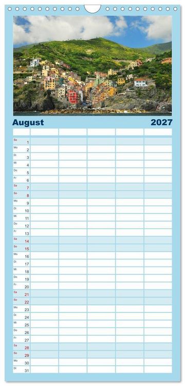 Produktbild: Familienplaner 2027 - Cinque Terre - die bunten D&ouml;rfer Liguriens mit 5 Spalten (Wandkalender, 21 x 45 cm) CALVENDO