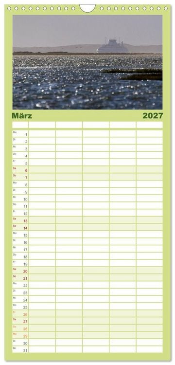 Produktbild: Familienplaner 2027 - Die Insel R&ouml;m&ouml; mit 5 Spalten (Wandkalender, 21 x 45 cm) CALVENDO