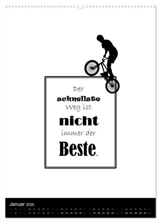 Produktbild: Markante, freche Spr&uuml;che rund ums Radfahren (hochwertiger Premium Wandkalender 2026 DIN A2 hoch), Kunstdruck in Hochglanz