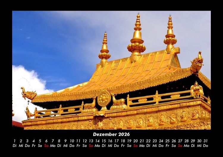 Produktbild: Tempel 2026 Fotokalender DIN A3
