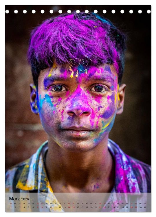 Produktbild: Menschen in Indien (Tischkalender 2026 DIN A5 hoch), CALVENDO Monatskalender