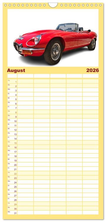 Produktbild: Familienplaner 2026 - Mein Autokalender mit 5 Spalten (Wandkalender, 21 x 45 cm) CALVENDO