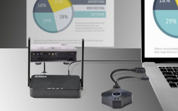 Produktbild: SpeaKa Professional SP-WTR-500 Drahtloses Full HD Pr&auml;sentationssystem 30m