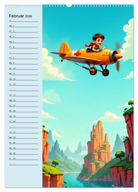 Produktbild: Traumreise ins Abenteuerland - Planer f&uuml;r Kinder (hochwertiger Premium Wandkalender 2026 DIN A2 hoch), Kunstdruck in Hochglanz