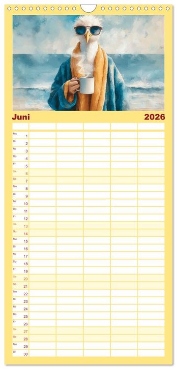 Produktbild: Familienplaner 2026 - M&ouml;wen on Tour mit 5 Spalten (Wandkalender, 21 x 45 cm) CALVENDO