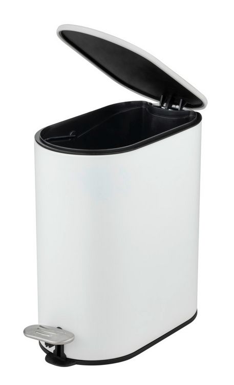 Produktbild: Kosmetikeimer Mod. Collungo, wei&szlig;, Stahl/Kunststoff, 5L, Easy-Close, mit herausnehmbarem