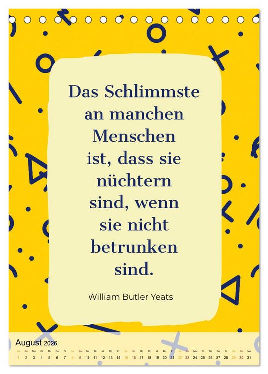 Produktbild: Dichter als Goethe - Der literarische Alkohol-Kalender (Tischkalender 2026 DIN A5 hoch), CALVENDO Monatskalender