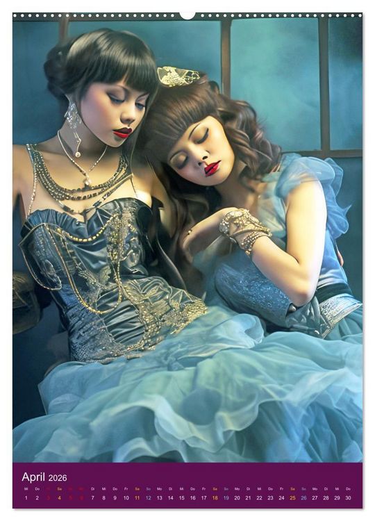 Produktbild: Burlesque T&auml;nzerinnen - Verf&uuml;hrerischer Tanz (hochwertiger Premium Wandkalender 2026 DIN A2 hoch), Kunstdruck in Hochglanz
