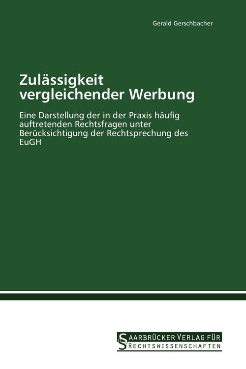 Produktbild: Zul&auml;ssigkeit vergleichender Werbung