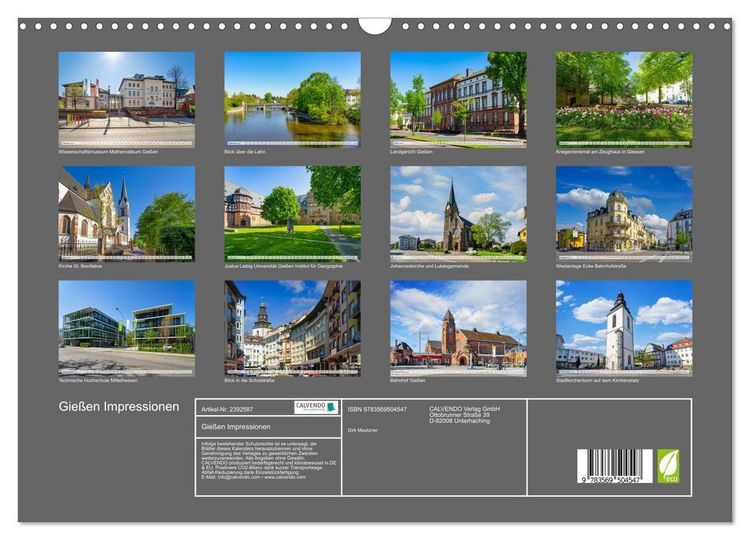 Produktbild: Gie&szlig;en Impressionen (Wandkalender 2027 DIN A3 quer), CALVENDO Monatskalender