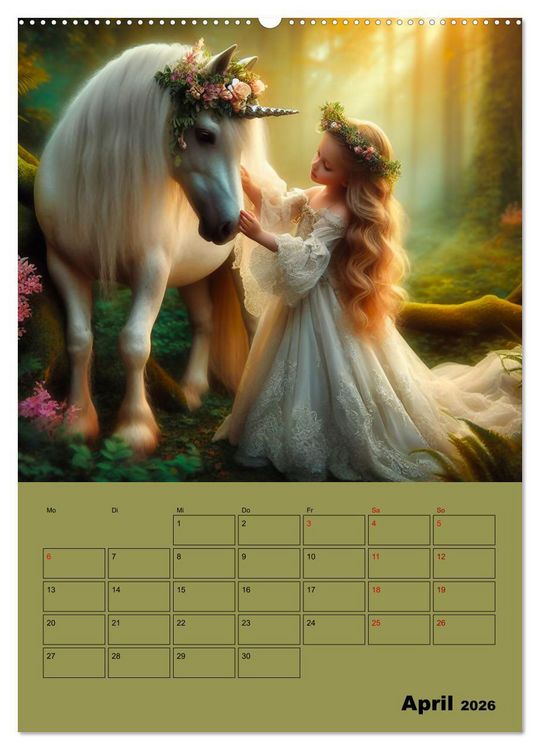 Produktbild: K&ouml;nigliche Momente - Kleine Prinzessin im M&auml;rchenwald (hochwertiger Premium Wandkalender 2026 DIN A2 hoch), Kunstdruck in Hochglanz