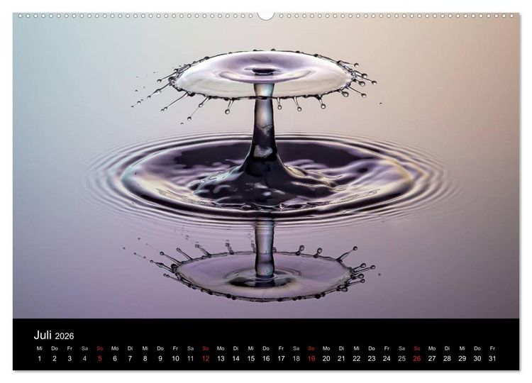 Produktbild: Liquid Art - Magische Momente mit Wassertropfen (Wandkalender 2026 DIN A2 quer), CALVENDO Monatskalender