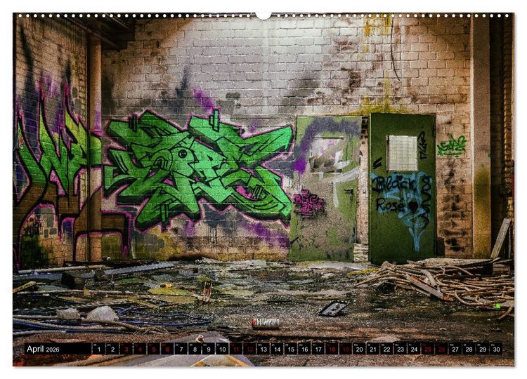 Produktbild: Lost Places Graffiti (hochwertiger Premium Wandkalender 2026 DIN A2 quer), Kunstdruck in Hochglanz