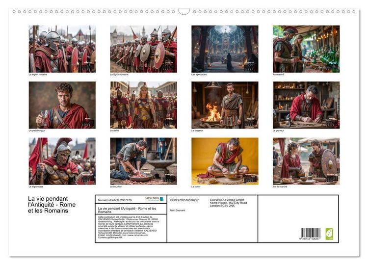 Produktbild: La vie pendant l'Antiquit&eacute; - Rome et les Romains (Calendrier mural 2026 DIN A2 vertical), CALVENDO calendrier mensuel