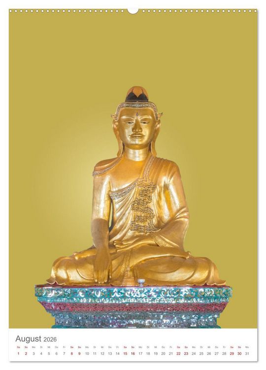Produktbild: Buddha tr&auml;gt Gold (hochwertiger Premium Wandkalender 2026 DIN A2 hoch), Kunstdruck in Hochglanz