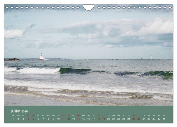 Produktbild: Sillonnez la plage (Calendrier mural 2026 DIN A4 vertical), CALVENDO calendrier mensuel