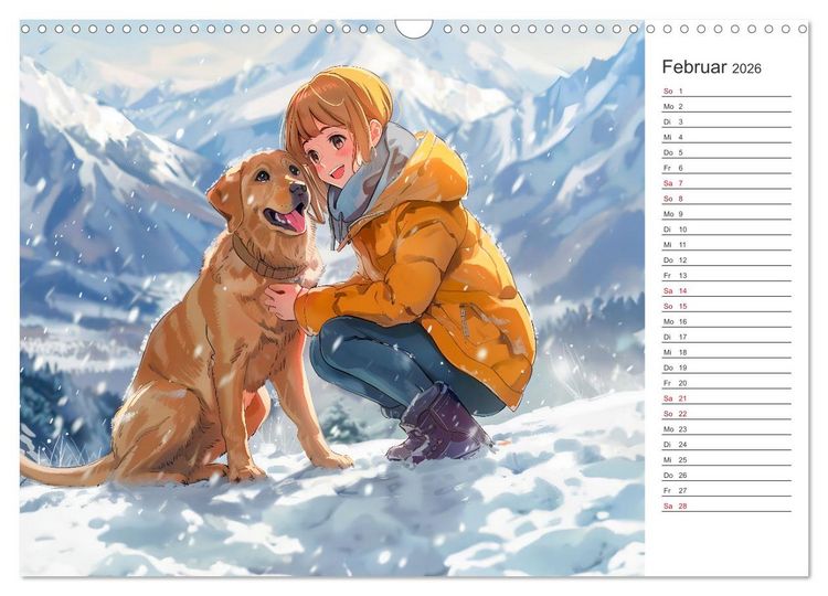 Produktbild: Anime-Freunde - Terminplaner mit niedlichen Tierfreundschaften (Wandkalender 2026 DIN A3 quer), CALVENDO Monatskalender