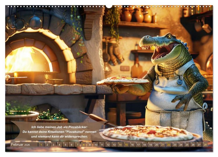 Produktbild: Tierisch lustige Pizzab&auml;cker (hochwertiger Premium Wandkalender 2026 DIN A2 quer), Kunstdruck in Hochglanz