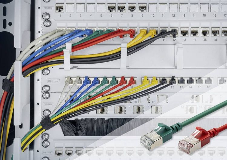 Produktbild: Digitus DK-1632-A-020S-Y RJ45 Patchkabel CAT 6a F/FTP 2 m Gelb Farbcodiert, Geschirmt, mehrdr&auml;htig, mit Knickschutzt&uuml;lle 1 St.