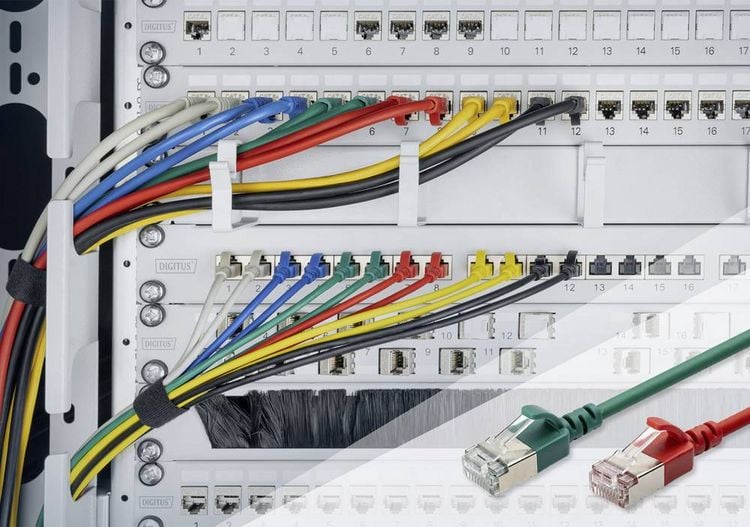 Produktbild: Digitus DK-1632-A-030S-R RJ45 Patchkabel CAT 6a F/FTP 3 m Rot Farbcodiert, Geschirmt, mehrdr&auml;htig, mit Knickschutzt&uuml;lle 1 St.