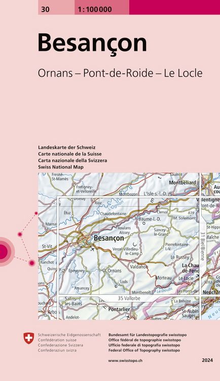 Produktbild: Swisstopo 1 : 100 000 Besancon