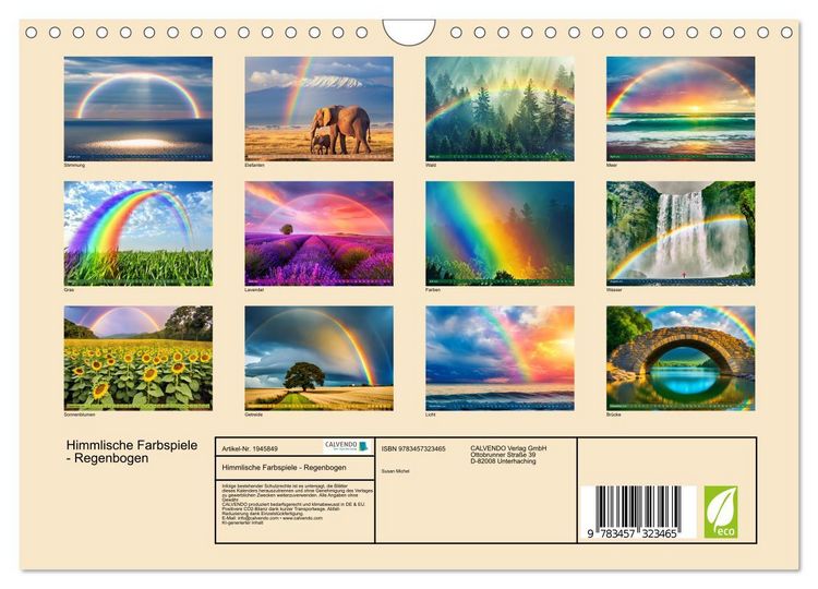 Produktbild: Himmlische Farbspiele - Regenbogen (Wandkalender 2026 DIN A4 quer), CALVENDO Monatskalender