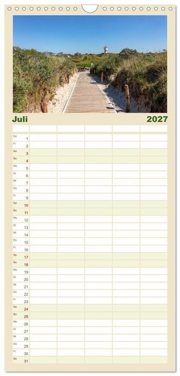 Produktbild: Familienplaner 2027 - Inselliebe Langeoog mit 5 Spalten (Wandkalender, 21 x 45 cm) CALVENDO
