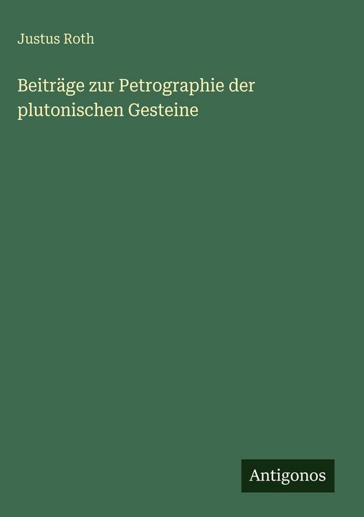Produktbild: Beitr&auml;ge zur Petrographie der plutonischen Gesteine
