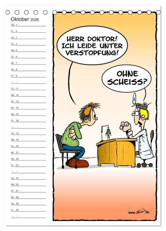 Produktbild: Trumix Cartoons - Autsch, das tut weh! (Tischkalender 2026 DIN A5 hoch), CALVENDO Monatskalender